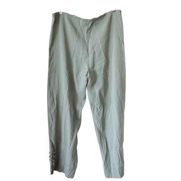 Citron Silk and linen Mint Green Crop pants size L - Picture 2 of 5